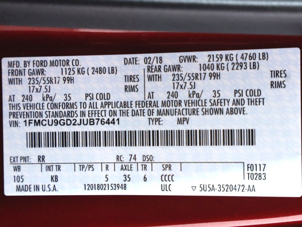 Used 2018 Ford Escape SE w/ SE Sync 3 Package AWD/4WD image 41