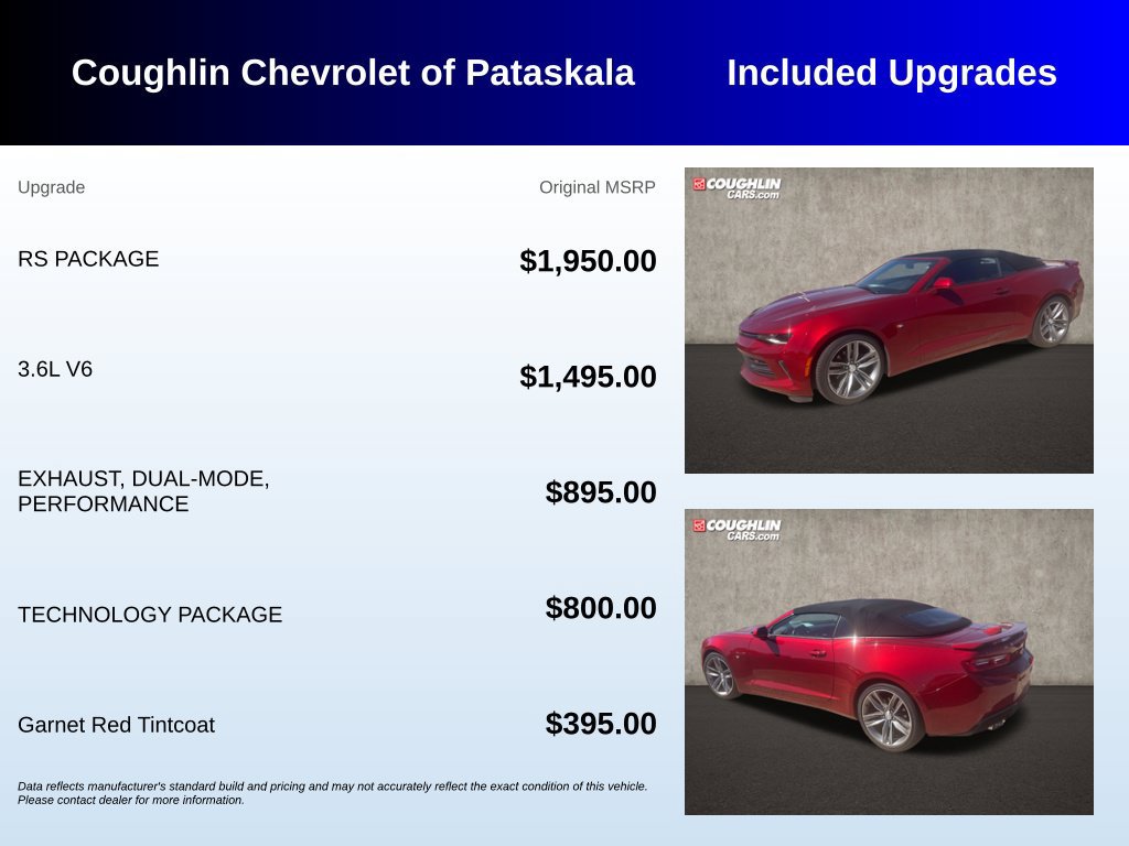 Used 2017 Chevrolet Camaro LT w/ RS Package RWD image 3