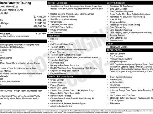 Used 2024 Subaru Forester Touring w/ Pop Package 2 AWD/4WD image 6