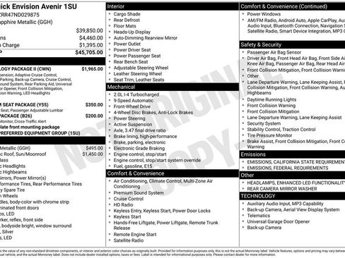 Used 2022 Buick Envision Avenir w/ Technology Package II image 44