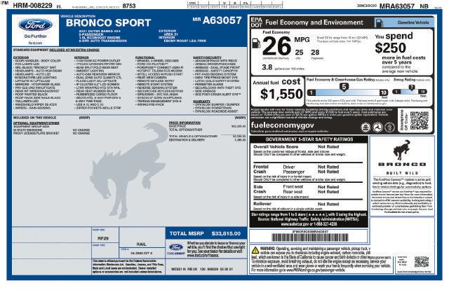 Used 2021 Ford Bronco Sport Outer Banks AWD/4WD image 4