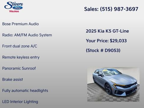 Used 2025 Kia K5 GT-Line w/ GT-Line Premium Package AWD/4WD image 14