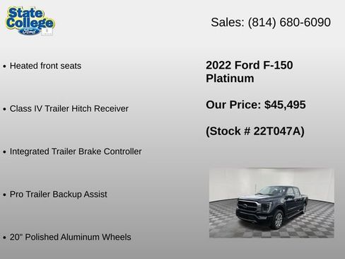 Used 2022 Ford F150 Platinum w/ Equipment Group 701A High AWD/4WD image 30