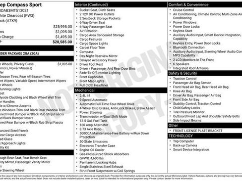Used 2021 Jeep Compass Sport AWD/4WD image 67