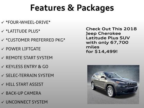 Used 2018 Jeep Cherokee Latitude Plus w/ Comfort/Convenience Group image 4