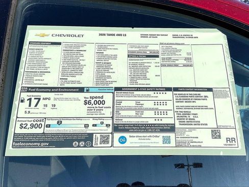 New 2026 Chevrolet Tahoe LS image 16