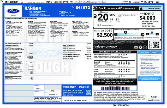 New 2026 Ford Ranger XLT w/ Equipment Group 301A High AWD/4WD image 19