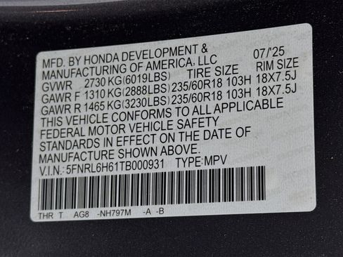 Certified 2026 Honda Odyssey EX-L image 33