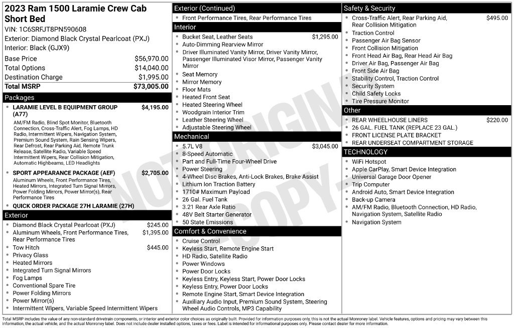 Used 2023 RAM 1500 Laramie AWD/4WD image 46