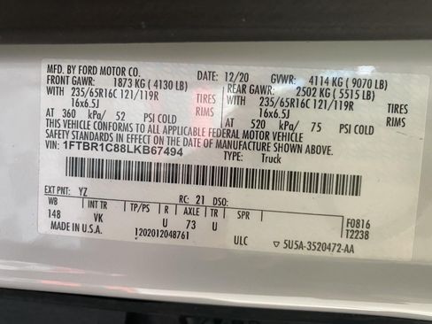 Used 2020 Ford Transit 250 Medium Roof w/ Load Area Protection Package RWD image 22