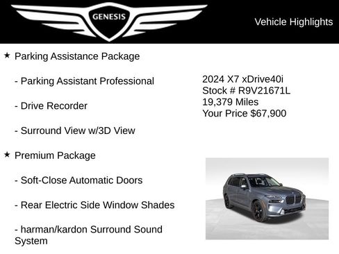 Used 2024 BMW X7 xDrive40i w/ Premium Package AWD/4WD image 5
