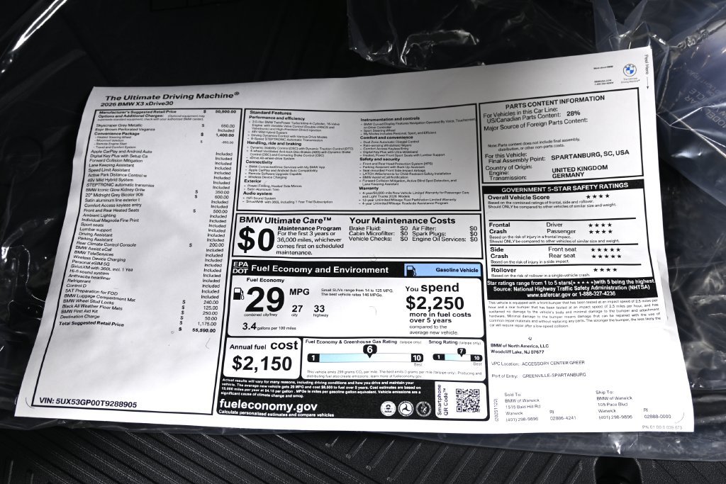 Used 2026 BMW X3 xDrive30i w/ Convenience Package AWD/4WD image 35