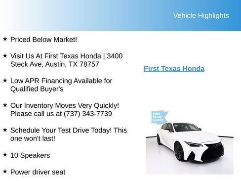 Used 2021 Lexus IS 350 F Sport image 10