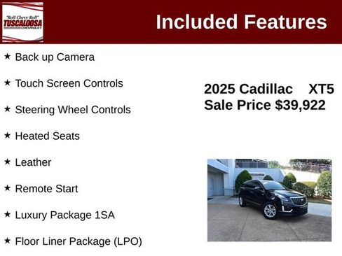 Used 2025 Cadillac XT5 Luxury w/ LPO, Floor Liner Package FWD image 6