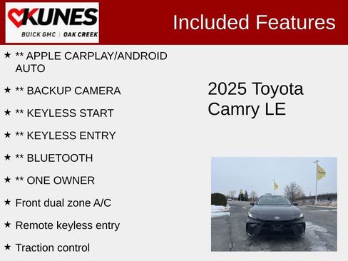 Used 2025 Toyota Camry LE FWD image 2