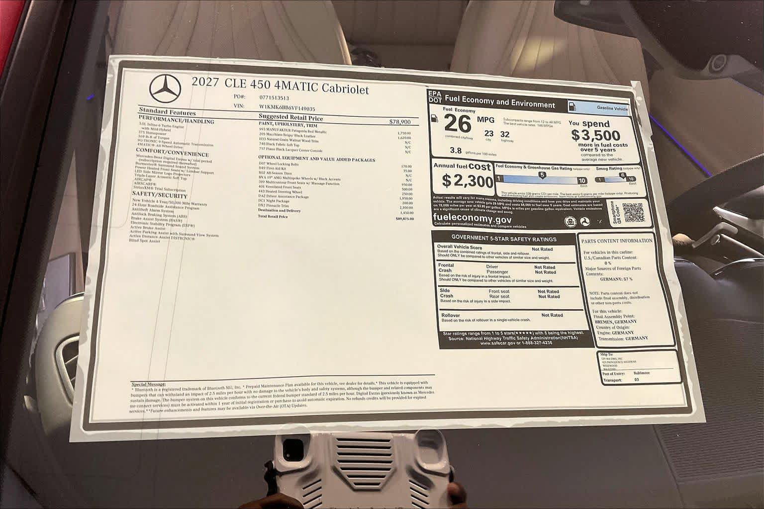 New 2027 Mercedes-Benz CLE 450 4MATIC Cabriolet image 18