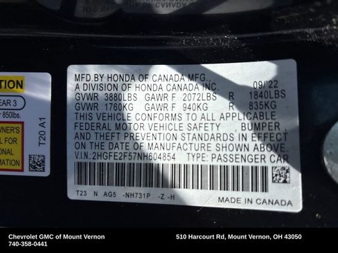 Used 2022 Honda Civic Sport image 30