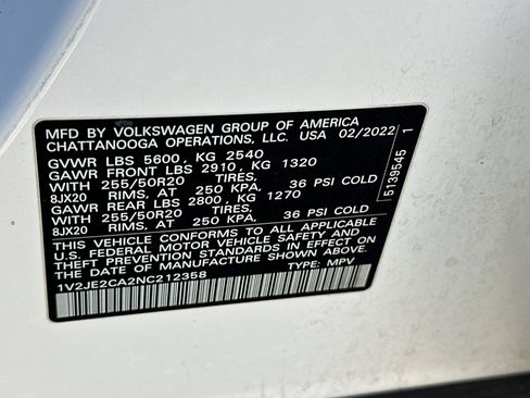 Certified 2022 Volkswagen Atlas Cross Sport SE FWD image 29