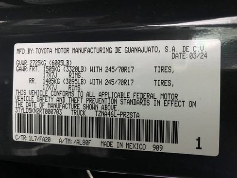Certified 2024 Toyota Tacoma SR AWD/4WD image 24