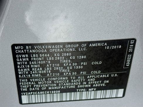 Used 2019 Volkswagen Atlas S image 41