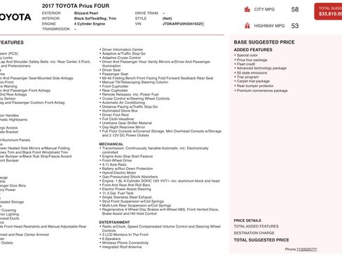 Used 2017 Toyota Prius Four image 4