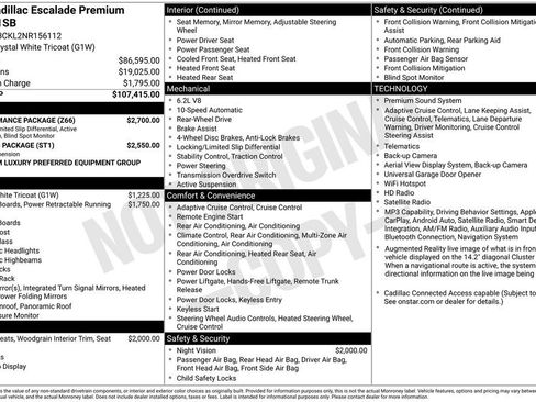 Used 2022 Cadillac Escalade Premium Luxury w/ Performance Package RWD image 10
