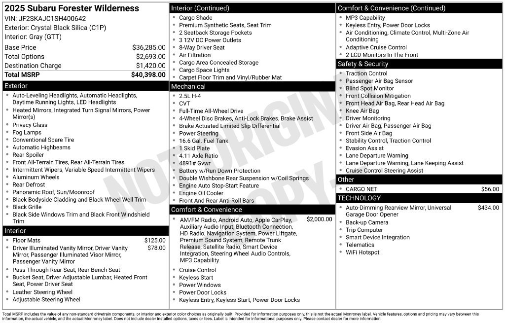 Used 2025 Subaru Forester Wilderness AWD/4WD image 72