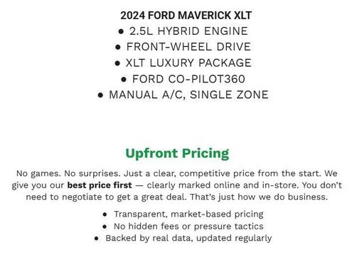 Certified 2024 Ford Maverick XLT w/ XLT Luxury Package FWD image 2