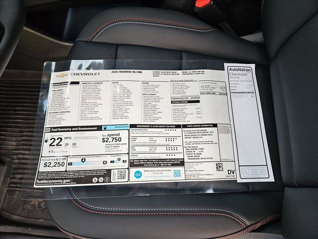 New 2026 Chevrolet Traverse RS w/ LPO, Floor Liner Package FWD image 18
