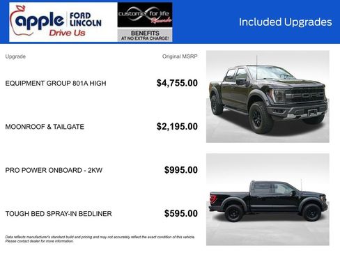 Certified 2022 Ford F150 Raptor w/ Equipment Group 801A High image 4