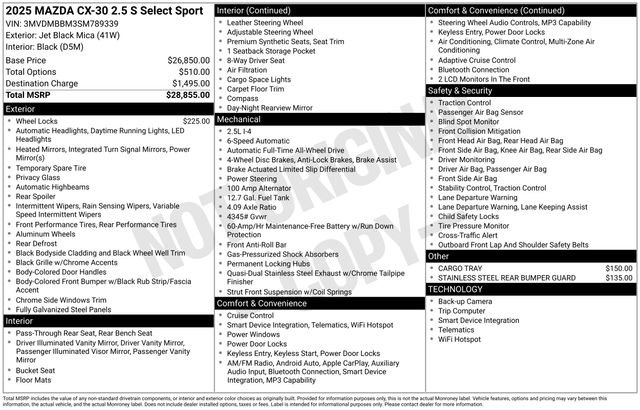 Used 2025 MAZDA CX-30 AWD 2.5 S w/ Select Sport Pkg image 7