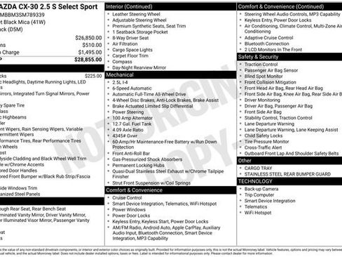 Used 2025 MAZDA CX-30 AWD 2.5 S w/ Select Sport Pkg image 7