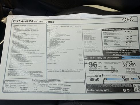 New 2027 Audi Q6 e-tron Premium Plus AWD/4WD image 18