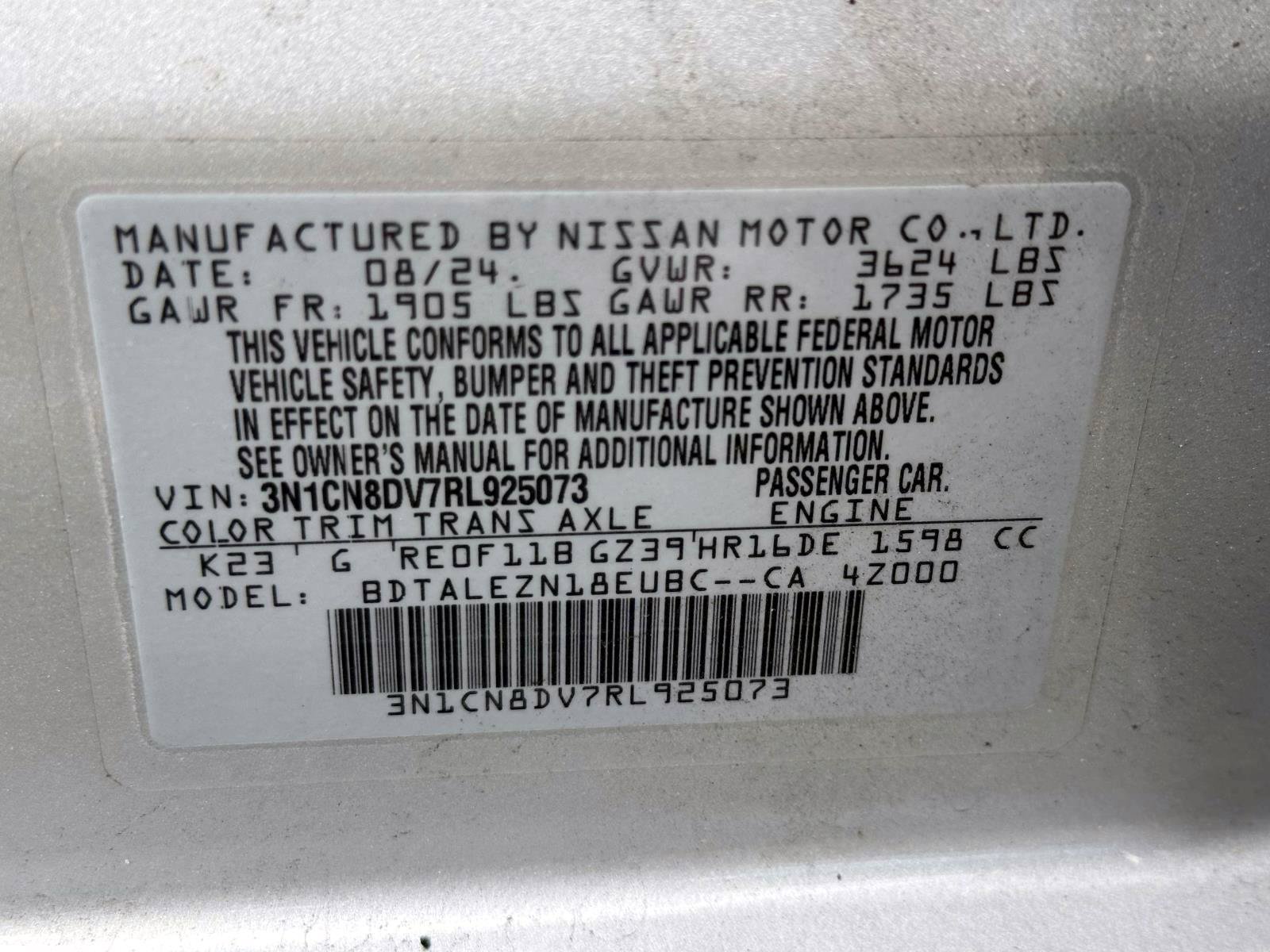Certified 2024 Nissan Versa S w/ S Plus Package FWD image 32