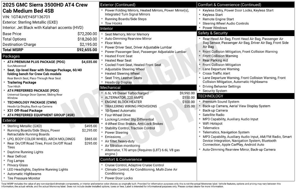 Used 2025 GMC Sierra 3500 AT4 w/ AT4 Premium Plus Package AWD/4WD image 5