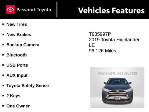 Used 2019 Toyota Highlander LE AWD/4WD image 10