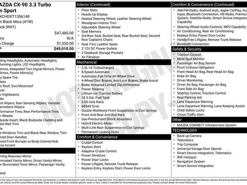 Certified 2026 MAZDA CX-90 3.3 Turbo w/ Premium Sport Pkg AWD/4WD image 6