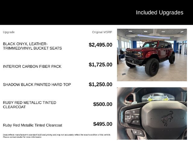 New 2026 Ford Bronco Raptor w/ Interior Carbon Fiber Pack AWD/4WD image 5