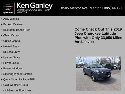 Used 2019 Jeep Cherokee Latitude Plus w/ Cold Weather Group AWD/4WD image 5