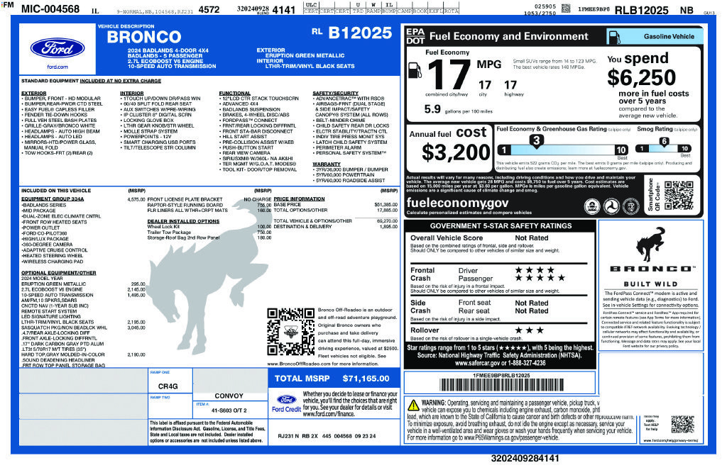 Certified 2024 Ford Bronco Badlands AWD/4WD image 35