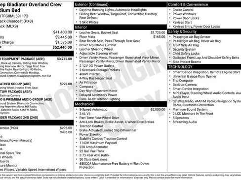 Used 2021 Jeep Gladiator Overland w/ Popular Equipment Package AWD/4WD image 31