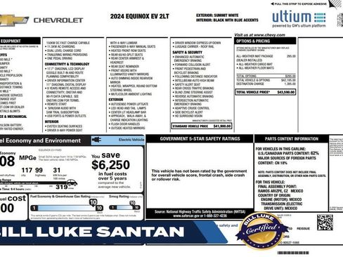 Used 2024 Chevrolet Equinox EV LT w/ LPO, All-Weather Mat Package FWD image 1