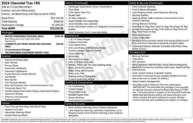 Certified 2024 Chevrolet Trax RS w/ Driver Confidence Package FWD image 24