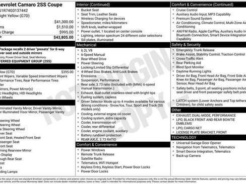 Used 2016 Chevrolet Camaro SS RWD image 43