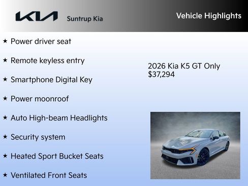 New 2026 Kia K5 GT w/ GT1 Package image 15