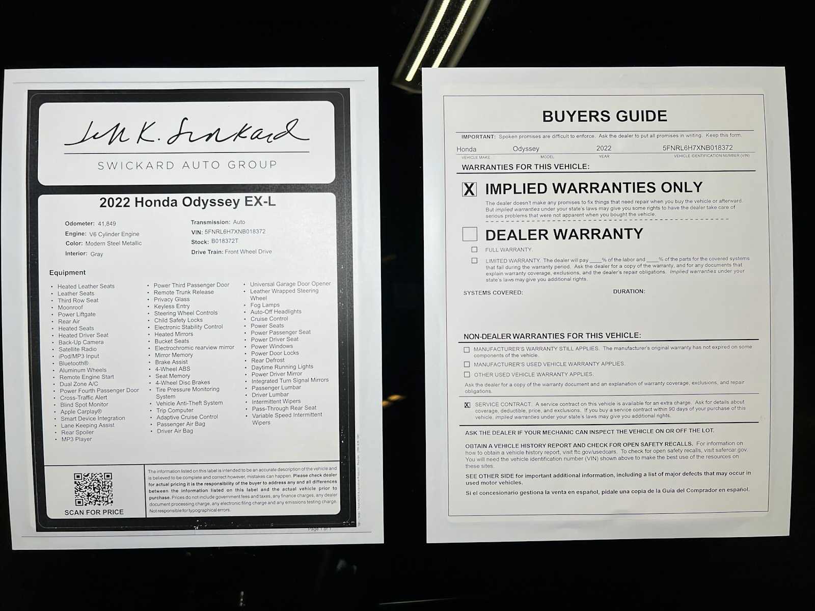 Used 2022 Honda Odyssey EX-L image 45