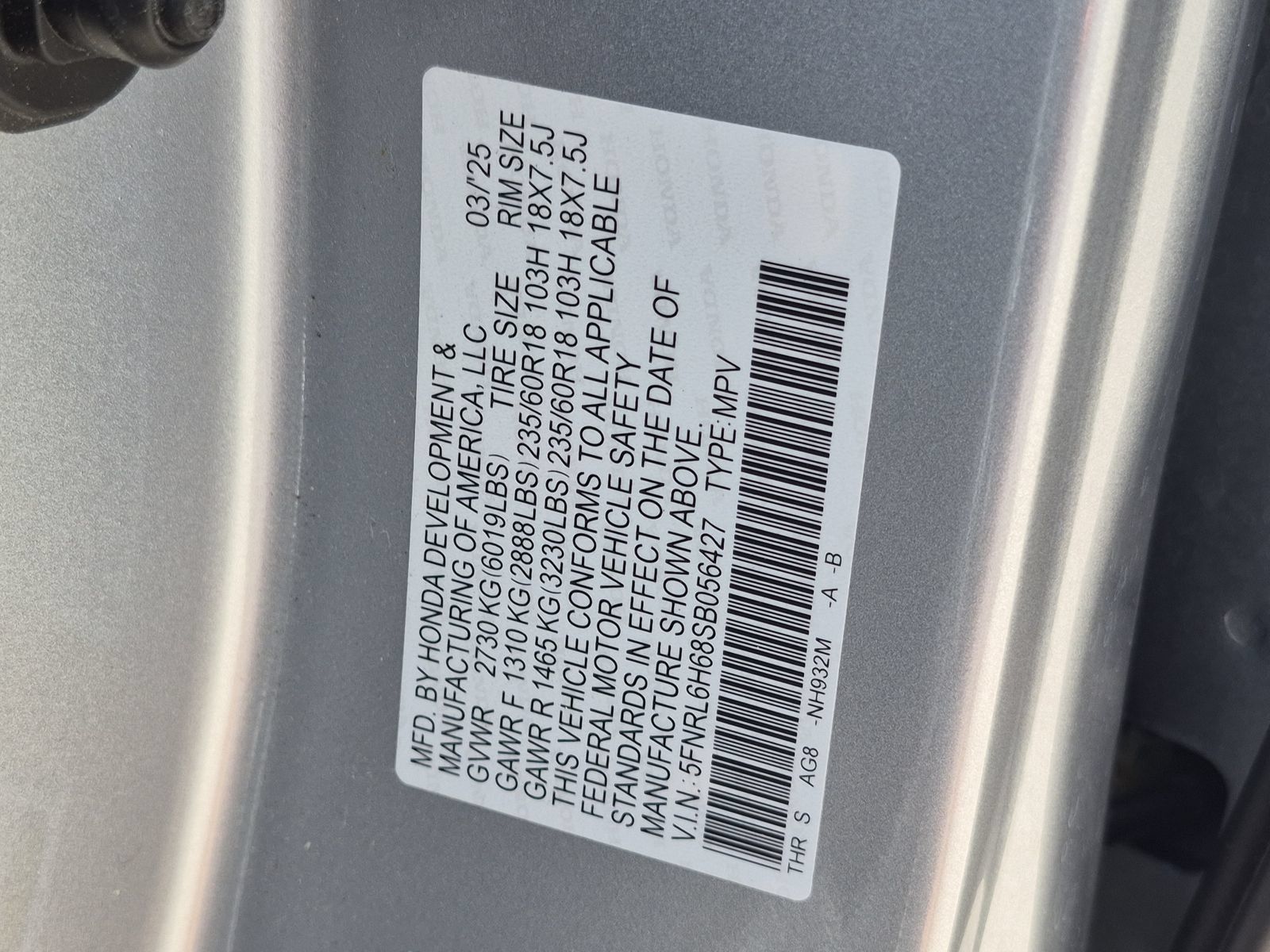 Certified 2025 Honda Odyssey EX-L image 23