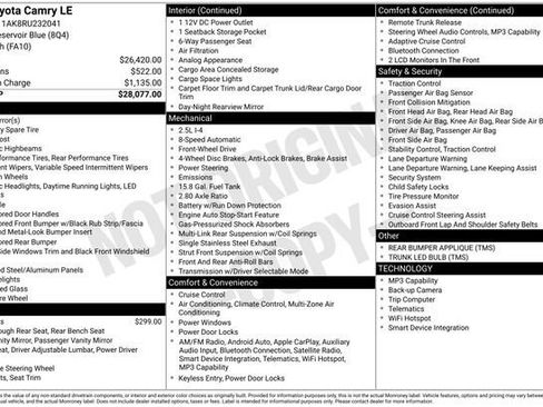 Certified 2024 Toyota Camry LE FWD image 32