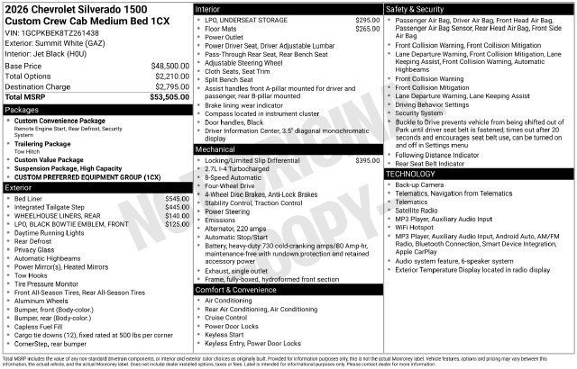 Used 2026 Chevrolet Silverado 1500 Custom AWD/4WD image 33