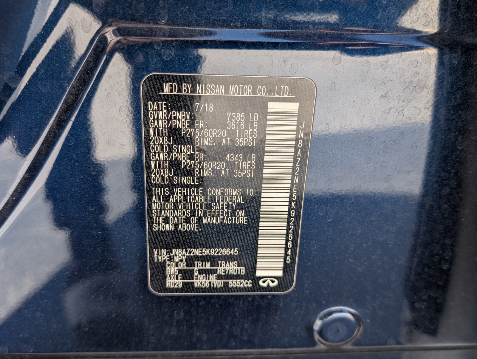 Used 2019 INFINITI QX80 Luxe w/ Proassist Package AWD/4WD image 13